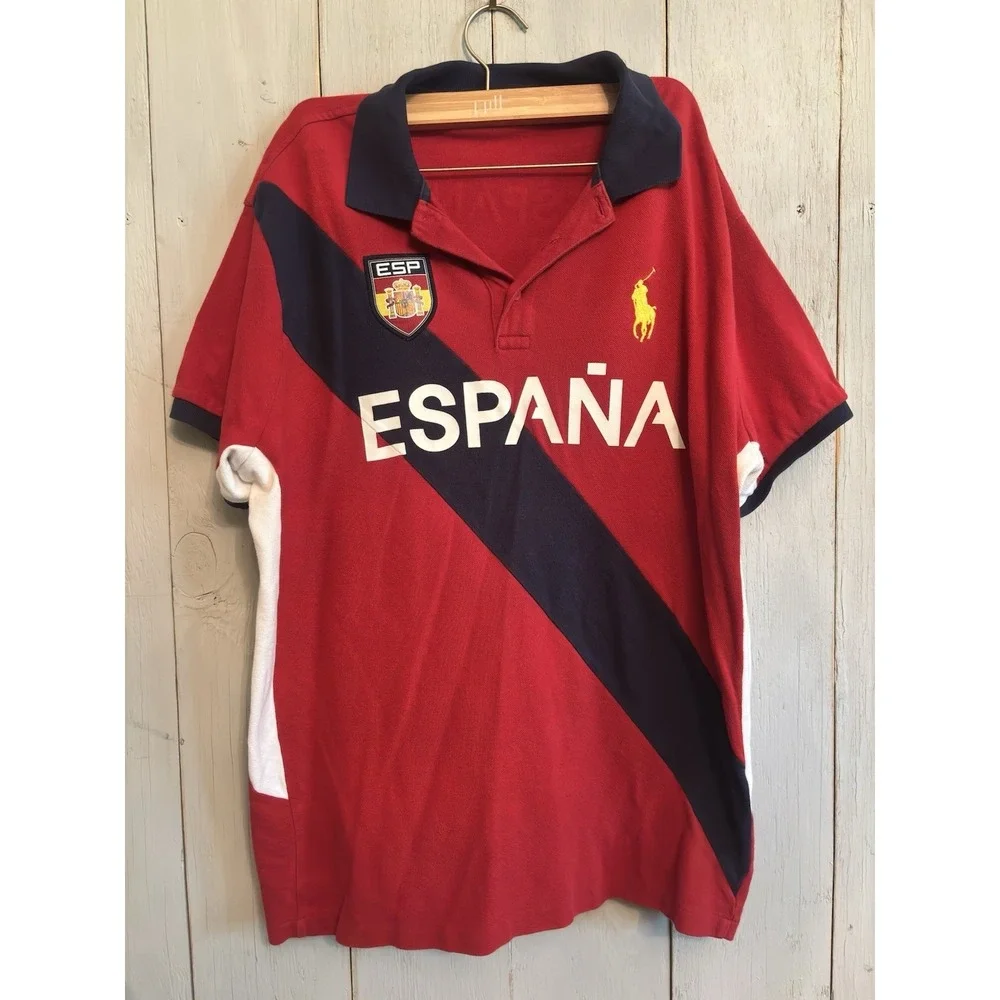 Polo Ralph Lauren España Polo Shirt Mens Big Pony Custom Fit Rugby Sz XL